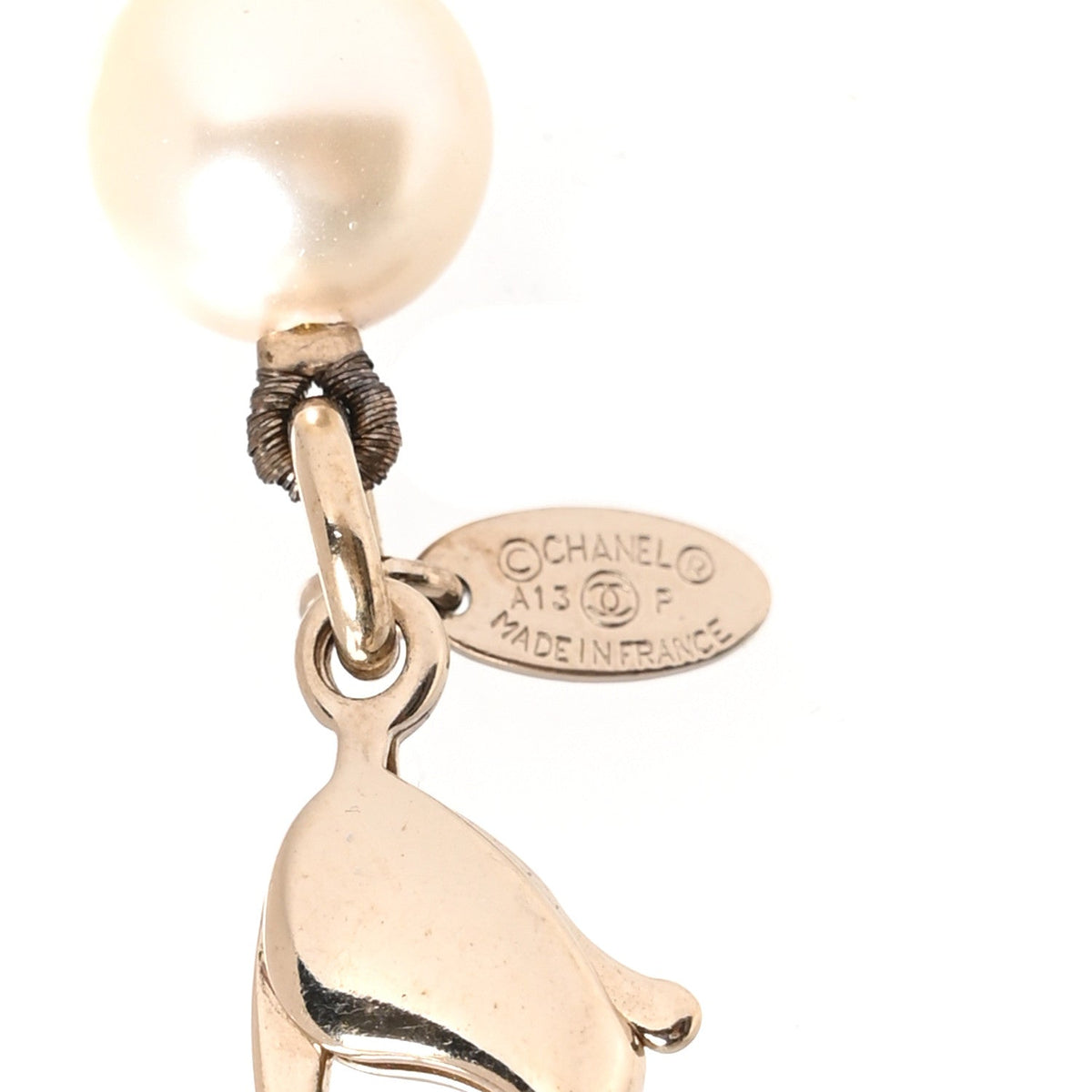 Crystal Pearl CC Short Necklace Gold