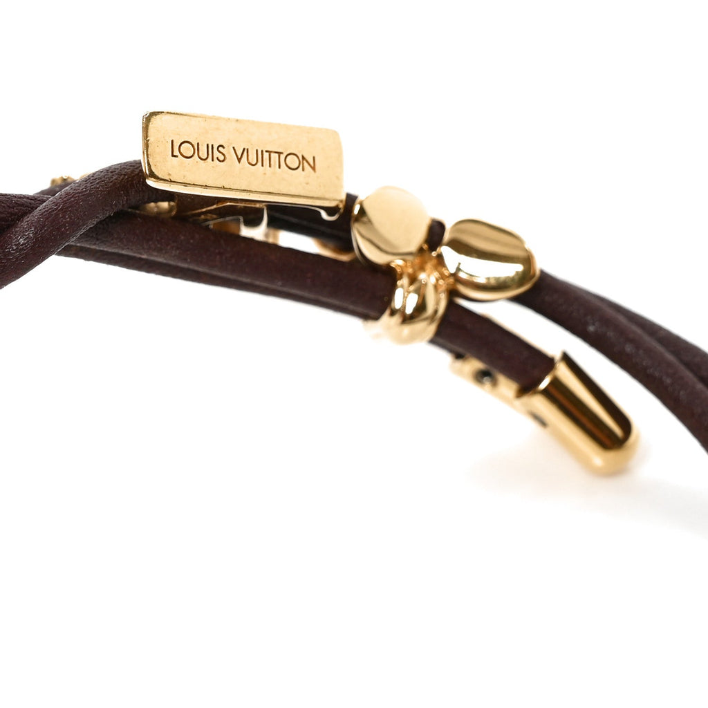 Calfskin LV Bloom Bracelet Deep Red
