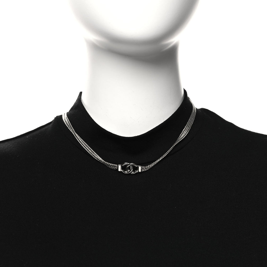 Metal Chain CC Choker Silver