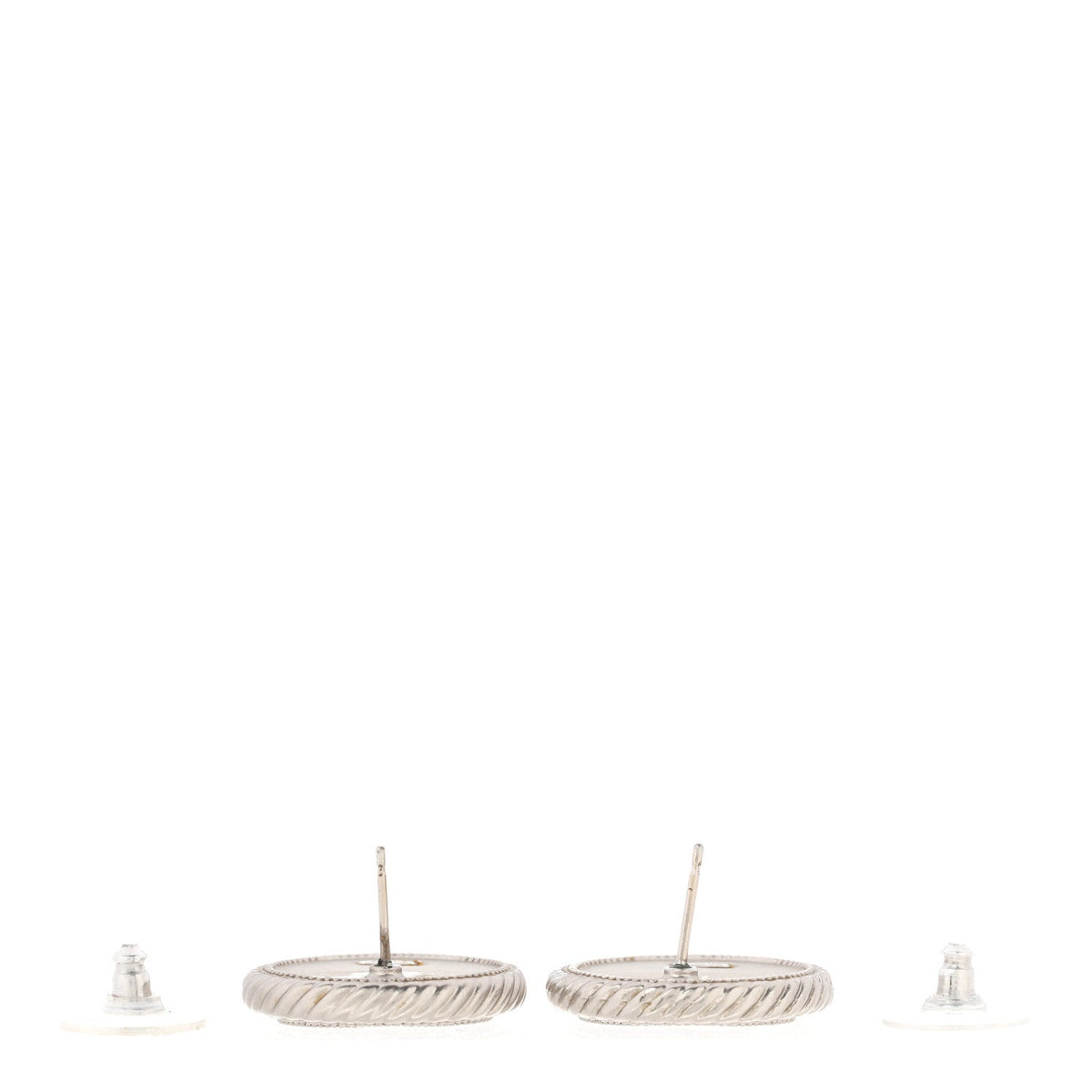 Ruthenium Crystal CC Round Earrings