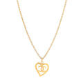 CC Heart Chain Pendant Necklace Gold