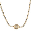 Crystal CC Chain Short Necklace Gold