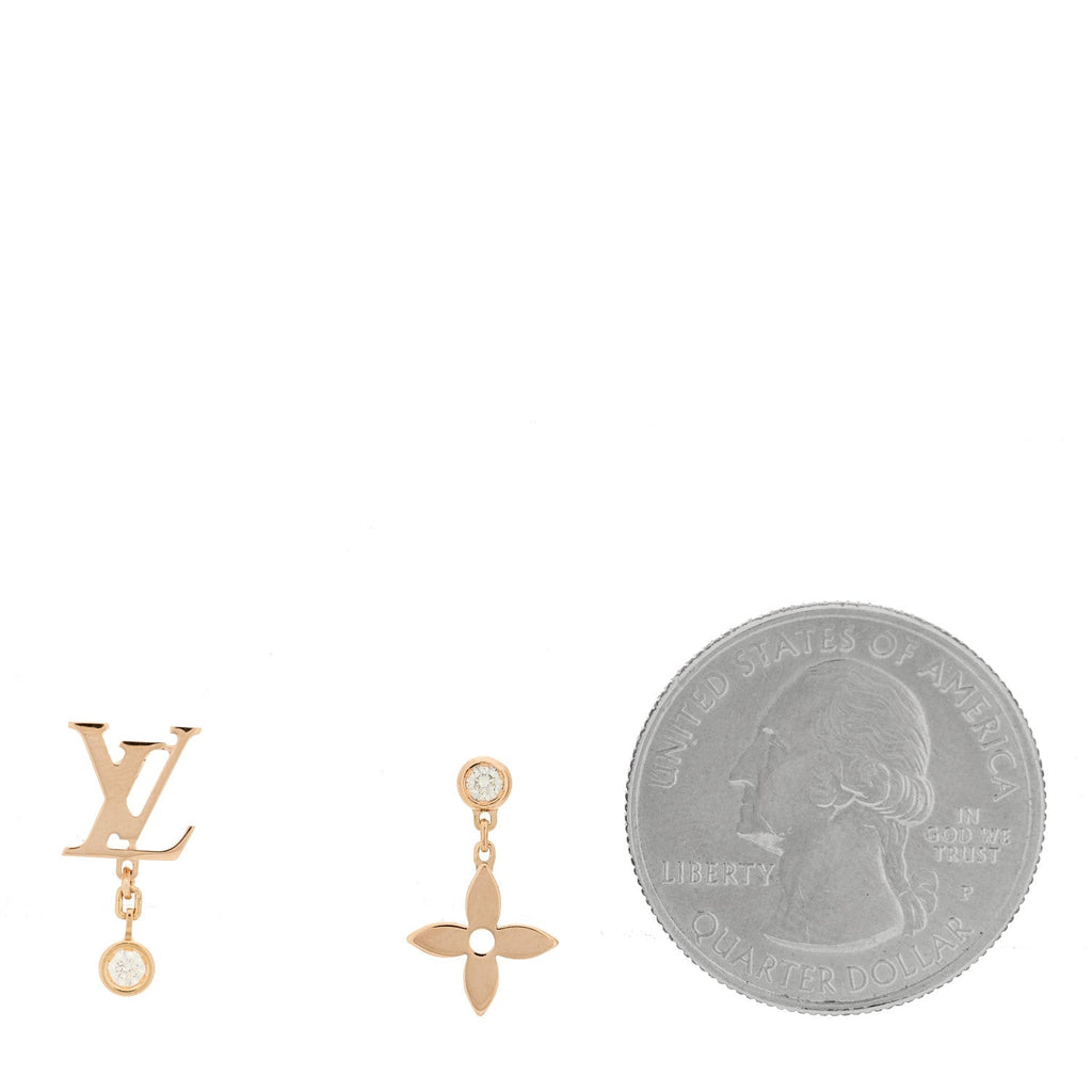 18K Yellow Gold Diamond Idylle Blossom LV Stud Earrings