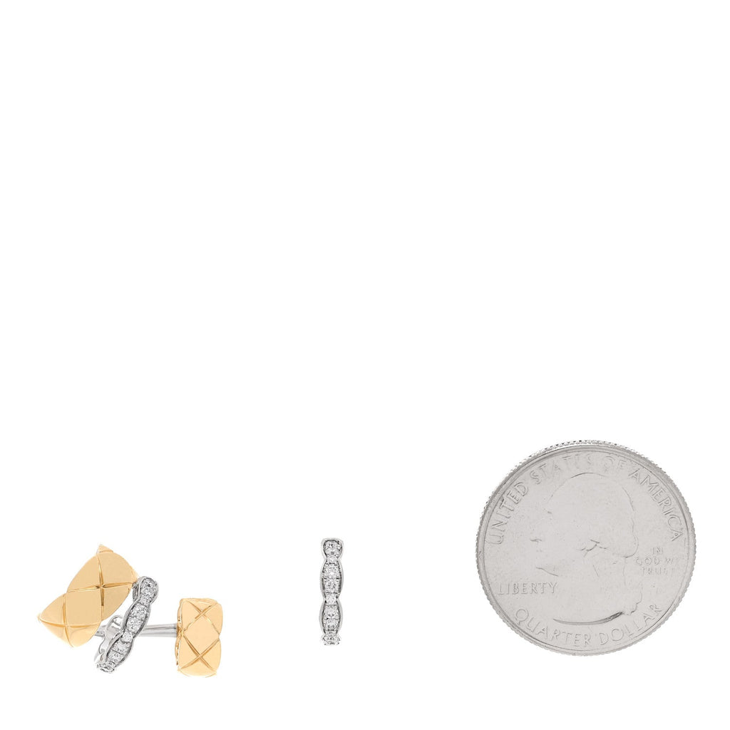 18K Yellow White Gold Diamond Coco Crush Earrings