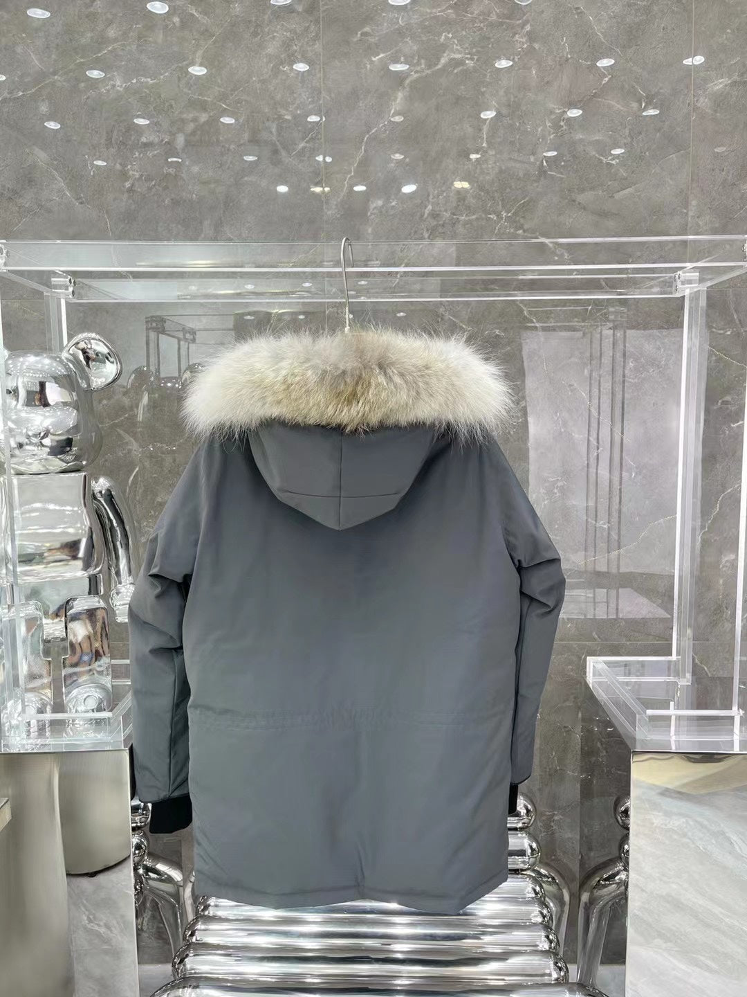 C. Goose Bomber Jacket Grey Polyester 0030