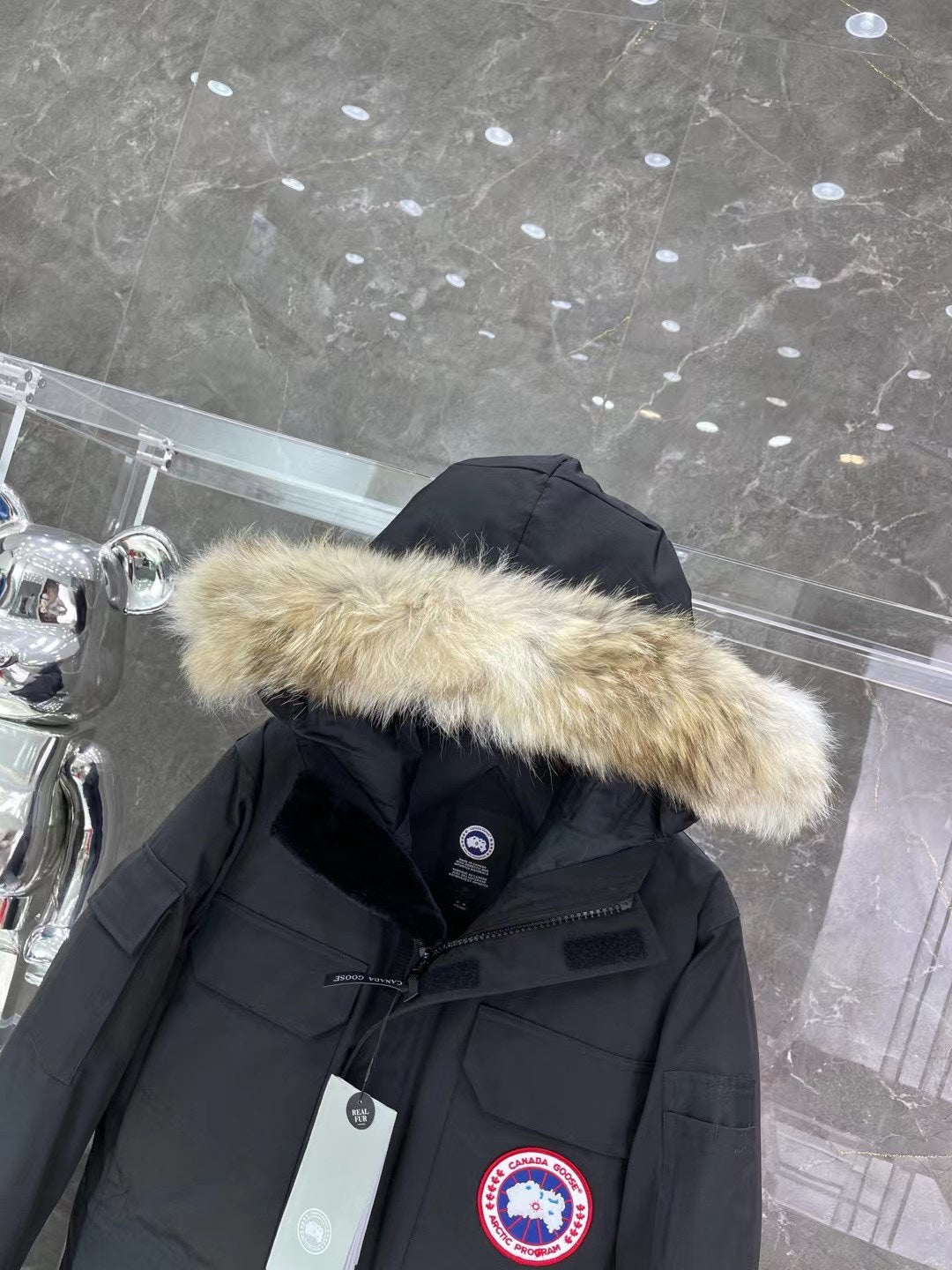 C. Goose Bomber Jacket Black Polyester 0031