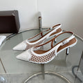 alaia slingbacks 60 fishnet white heart lambskin