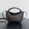 BV Small Cobble Top Handle 23cm Chocolate Lambskin