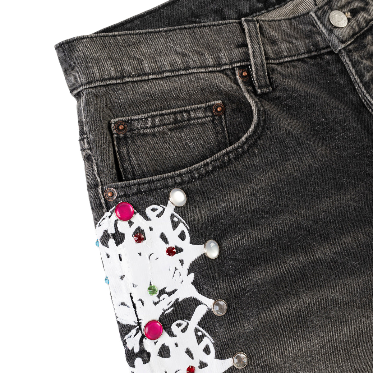 WEB STONE DENIM SHORT