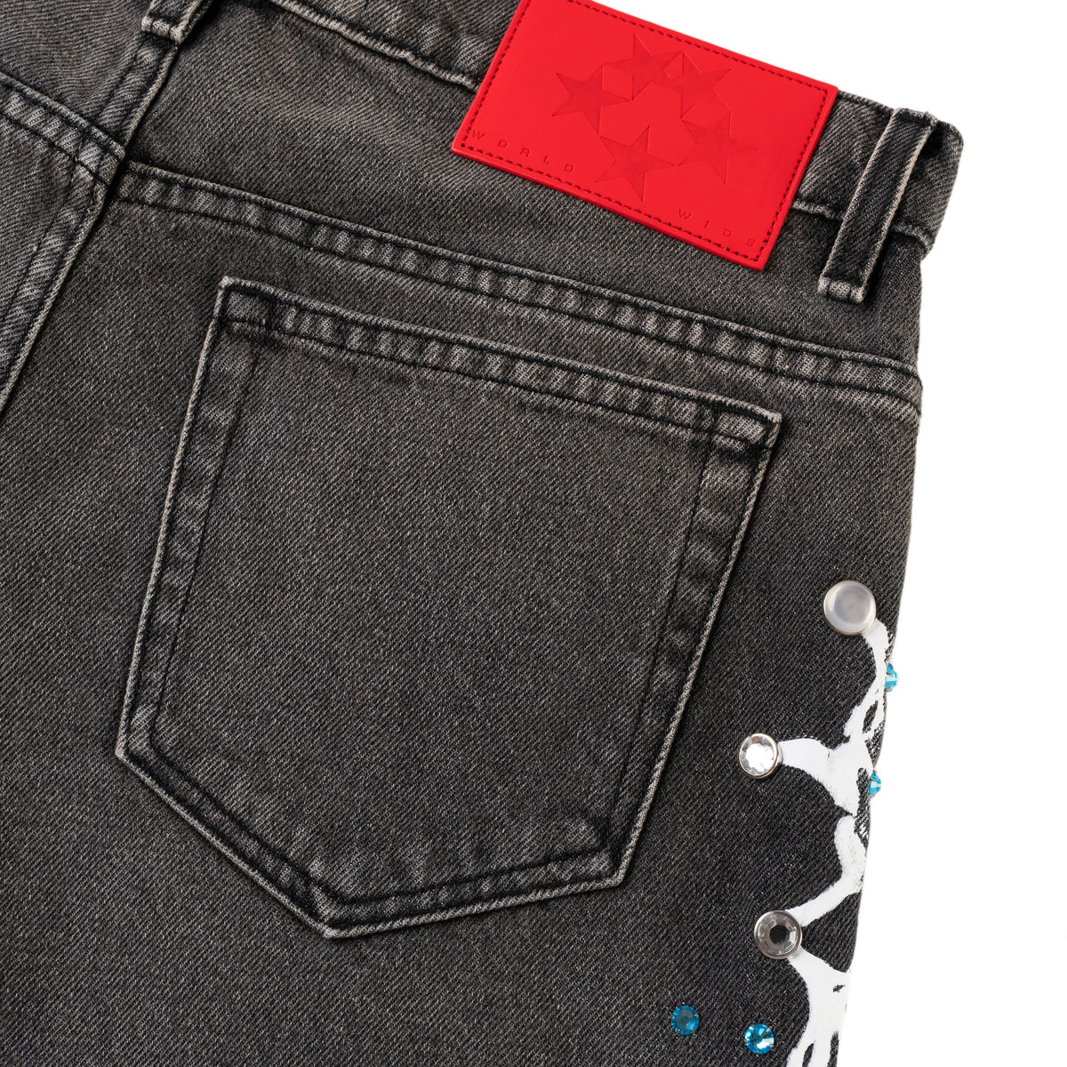 WEB STONE DENIM SHORT