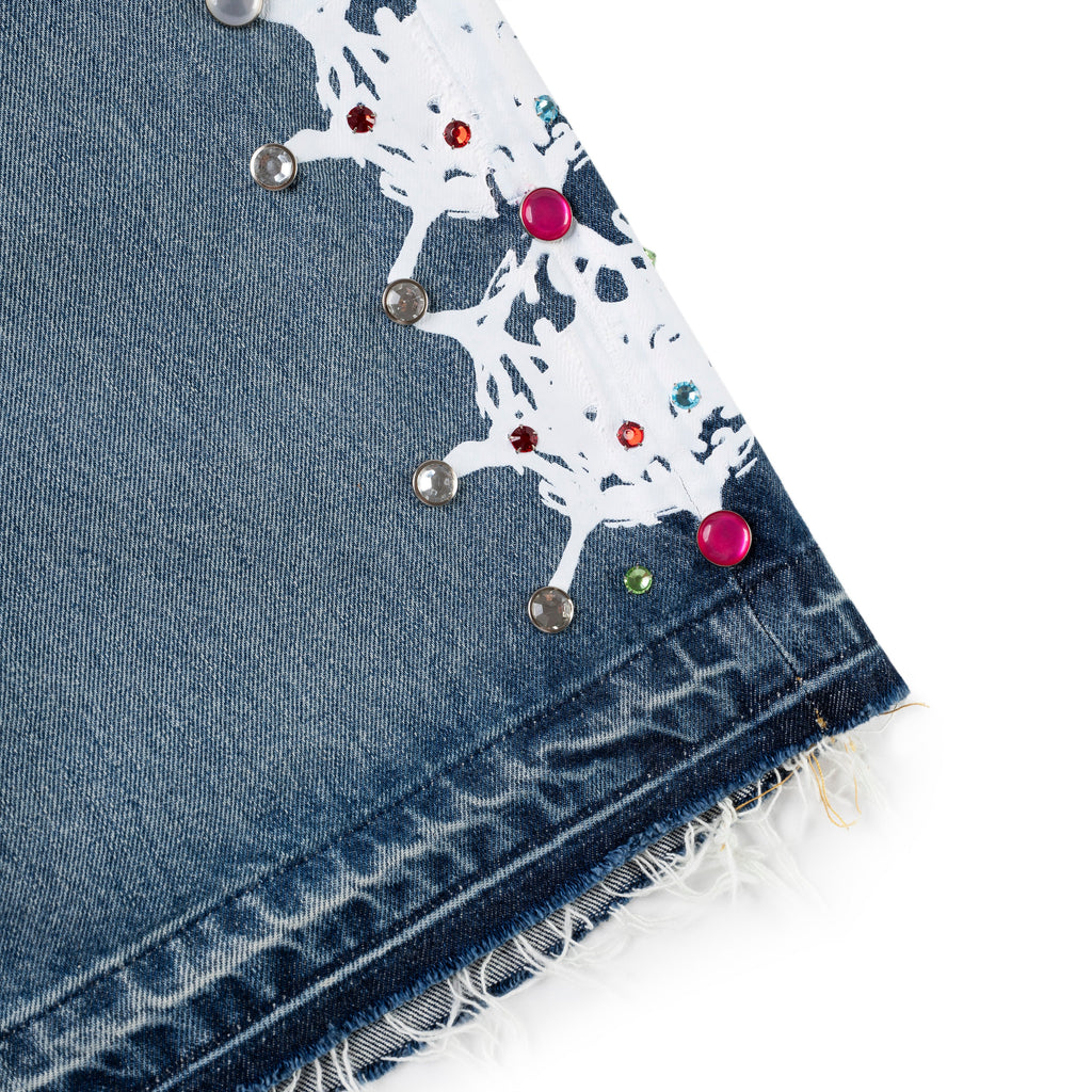 WEB STONE DENIM SHORT