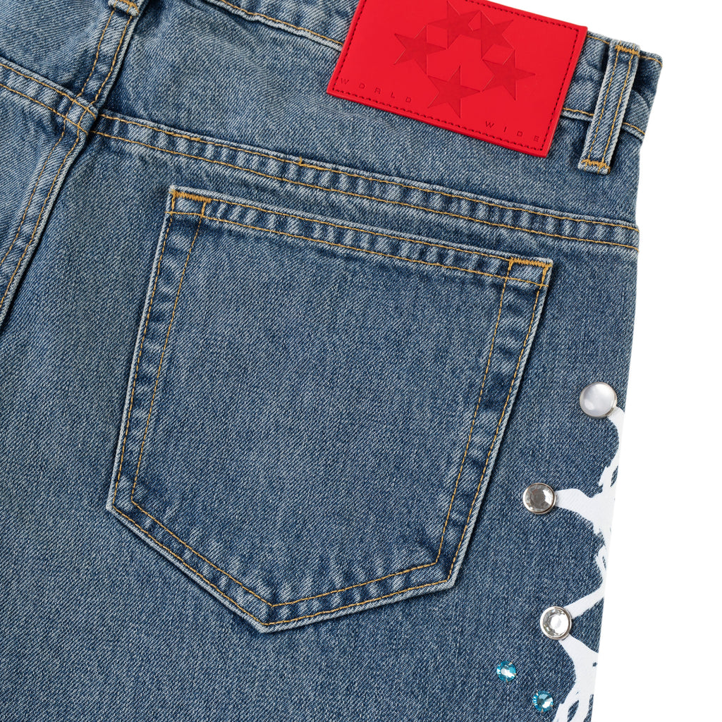 WEB STONE DENIM SHORT