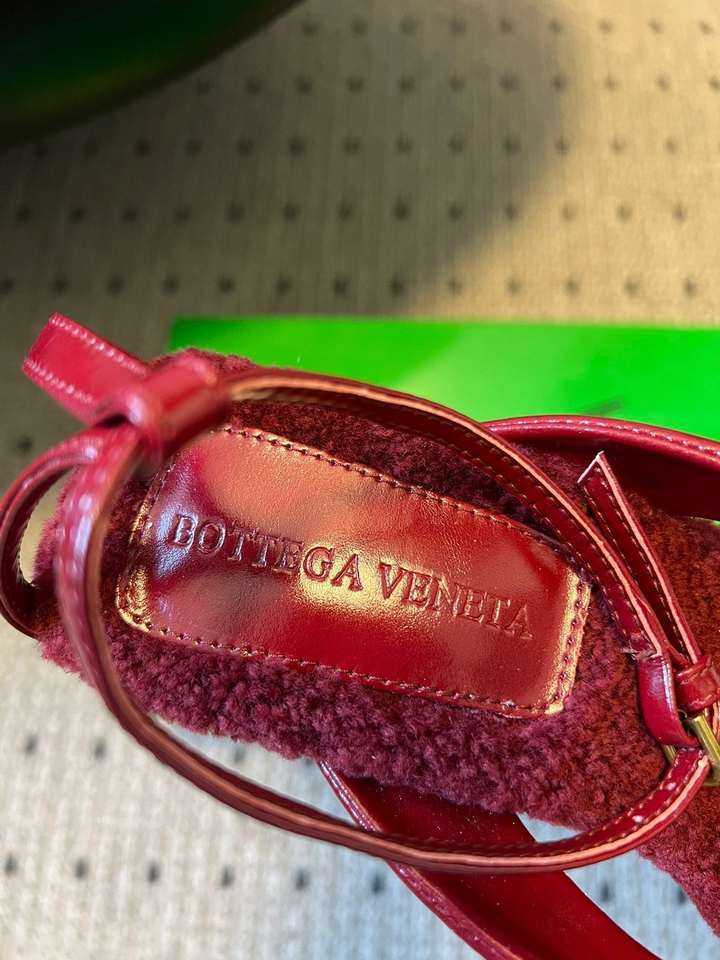 BV 26s Square-Toe High-Heel Sandals 9cm Red Lambskin Wool