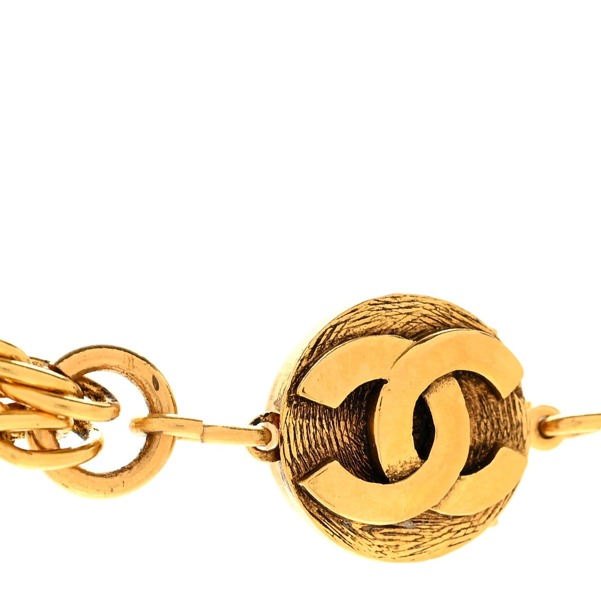 Gripoix Chicklet Sautoir Necklace Gold Red