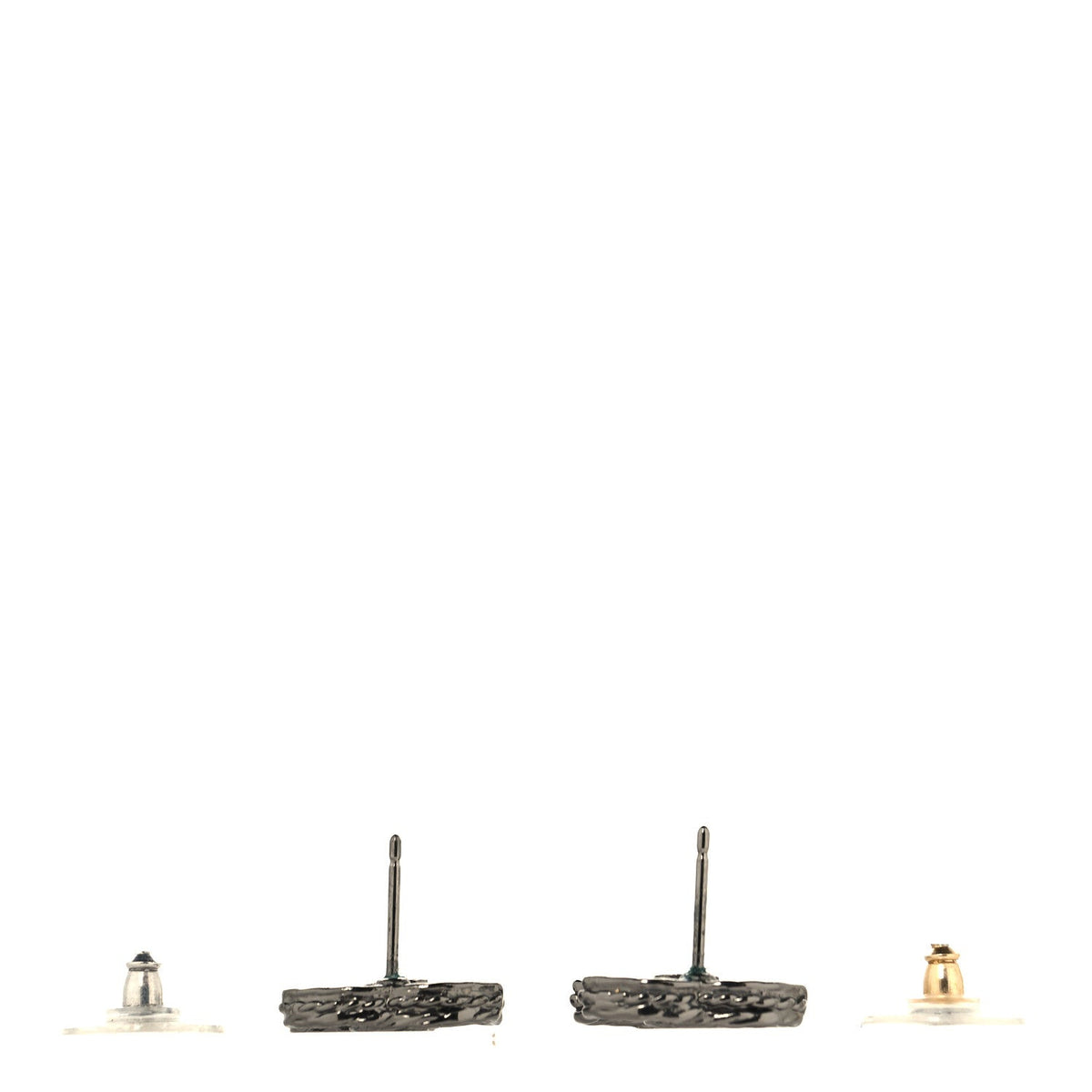 Ruthenium Crystal CC Earrings Black