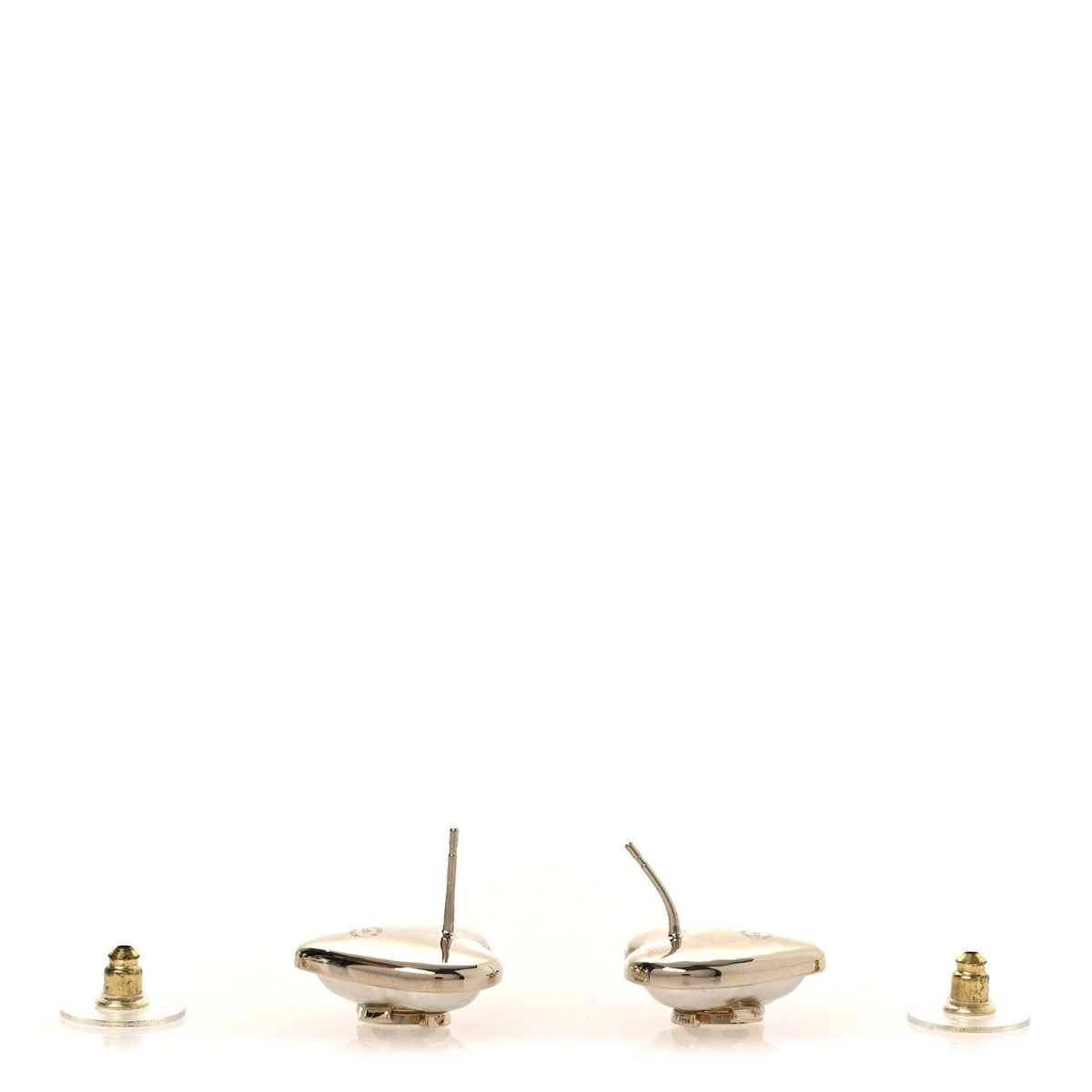 Pearl CC Heart Earrings Gold