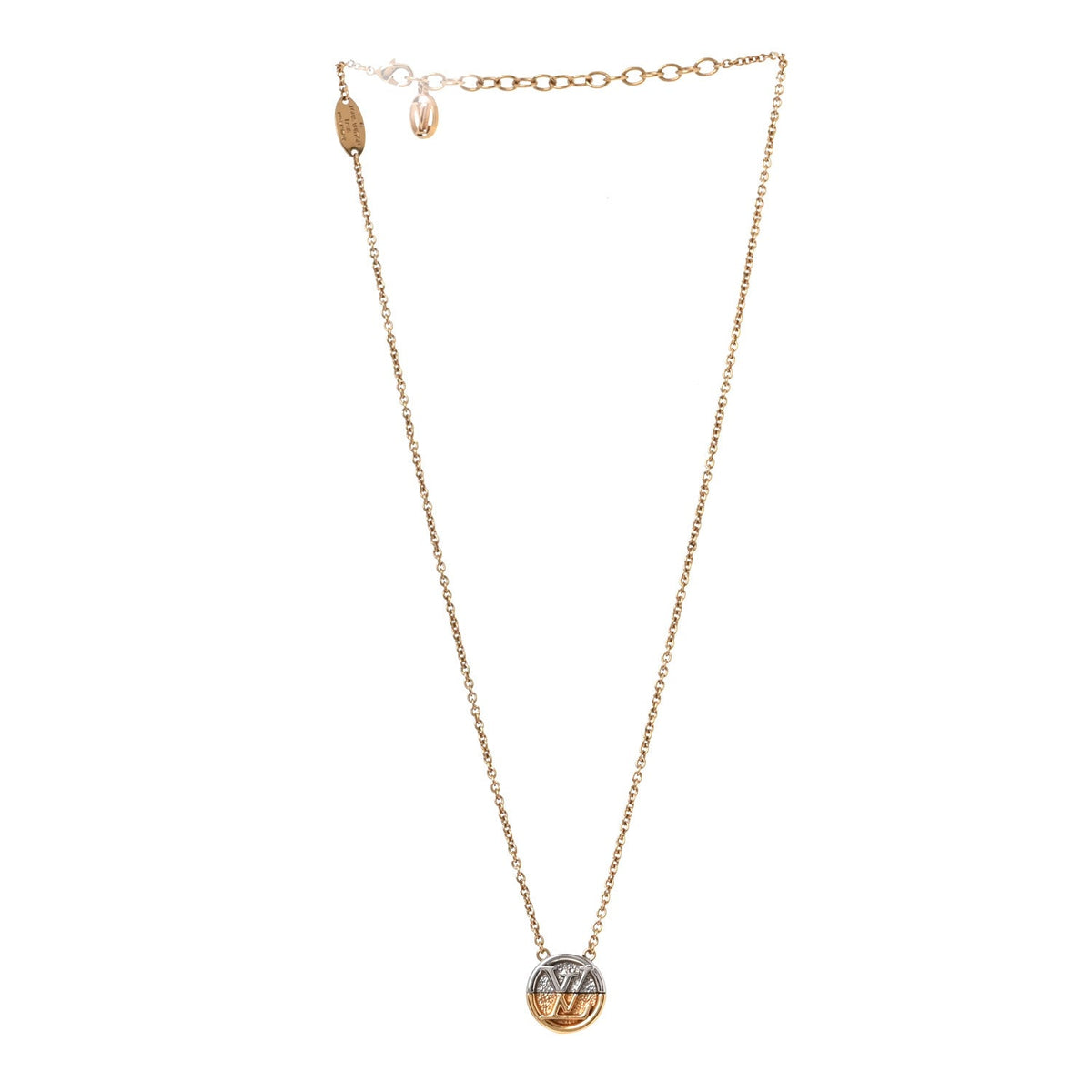 Metal L to V Necklace Gold Silver