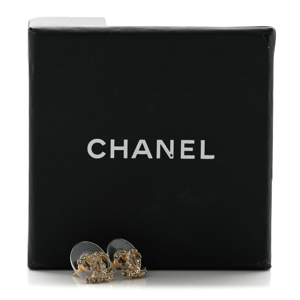 Crystal CC Earrings Gold