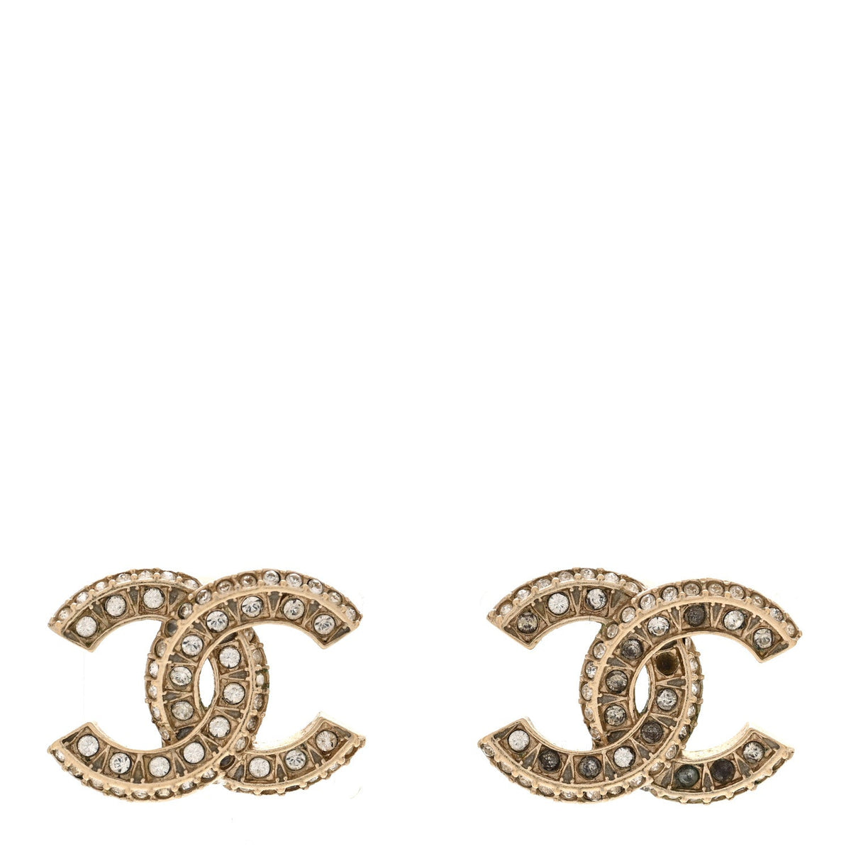 Crystal Timeless CC Earrings Light Gold