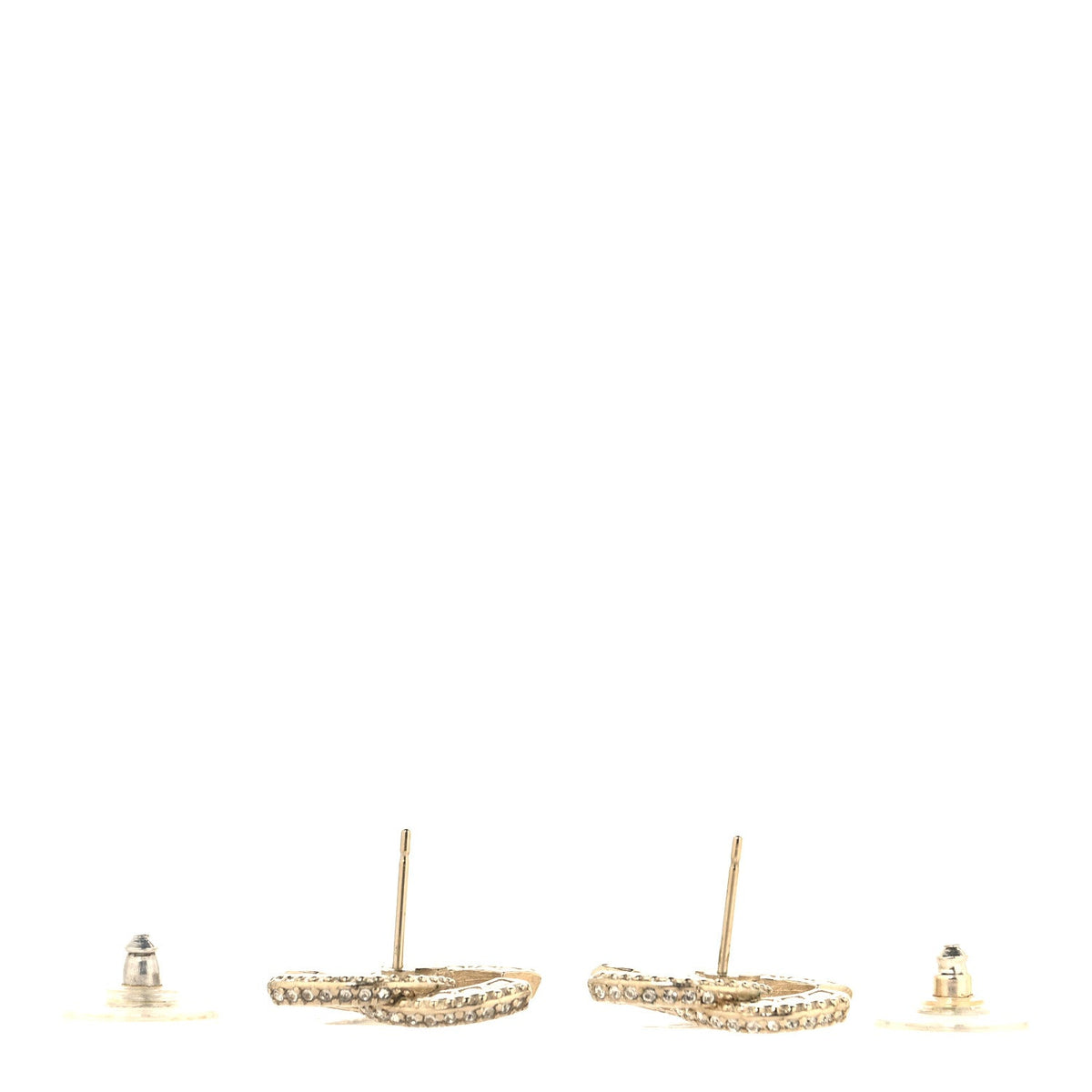 Crystal Timeless CC Earrings Light Gold