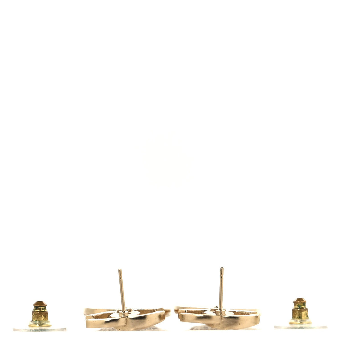 Crystal CC Medallion Drop Earrings Gold