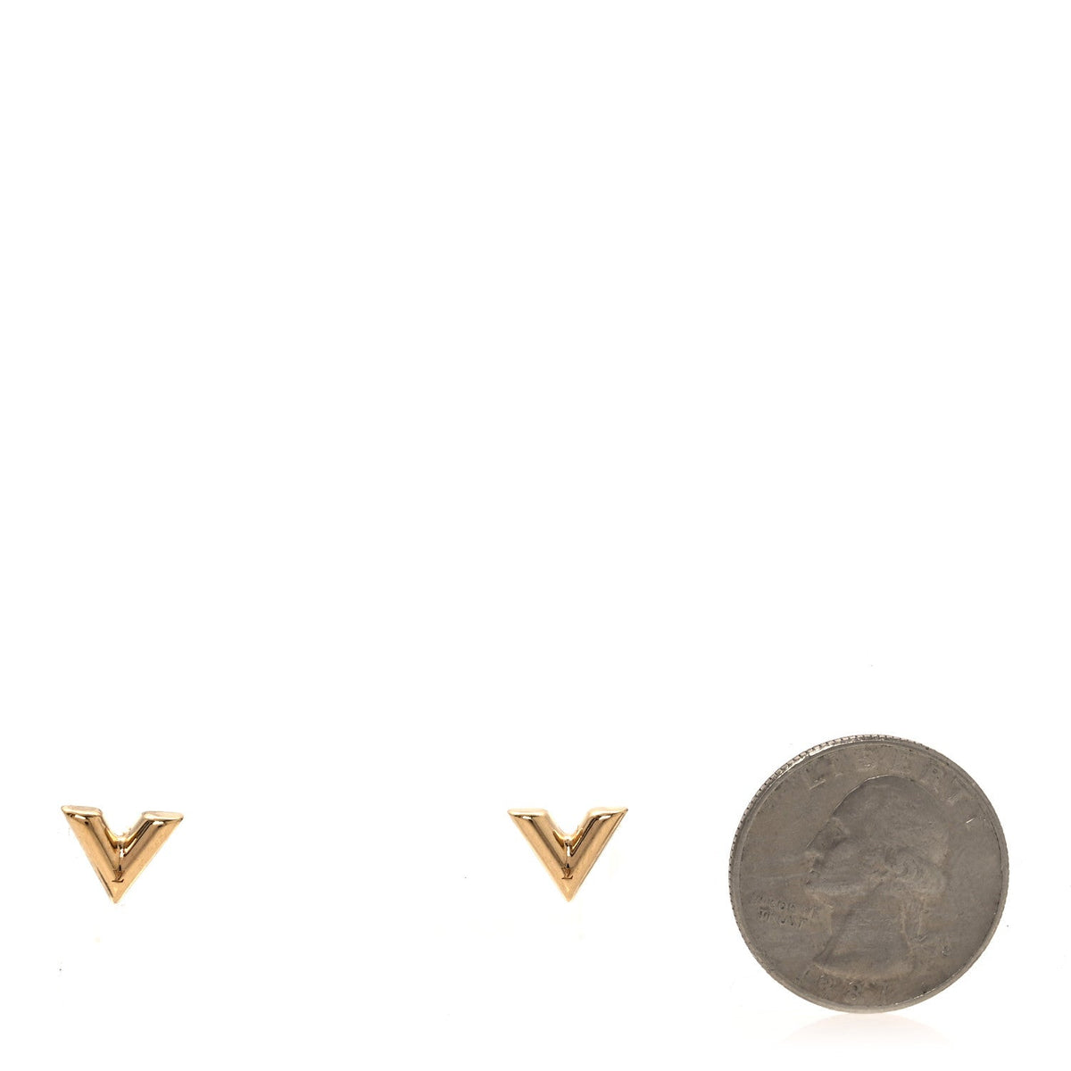 Brass Essential V Stud Earrings Gold