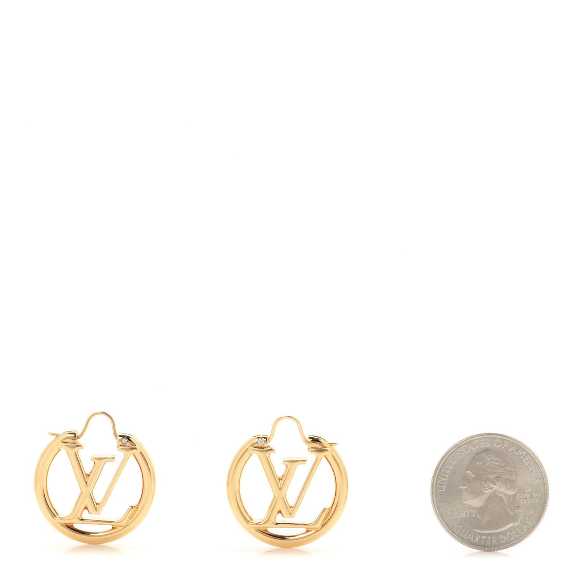 Metal Small Louise Hoop Earrings Gold