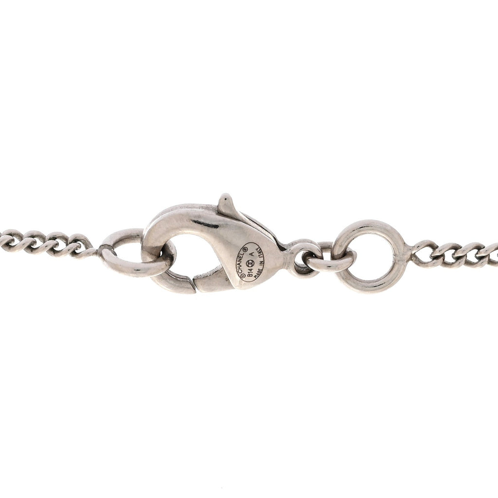 Ruthenium Twisted Camellia CC Pendant Necklace
