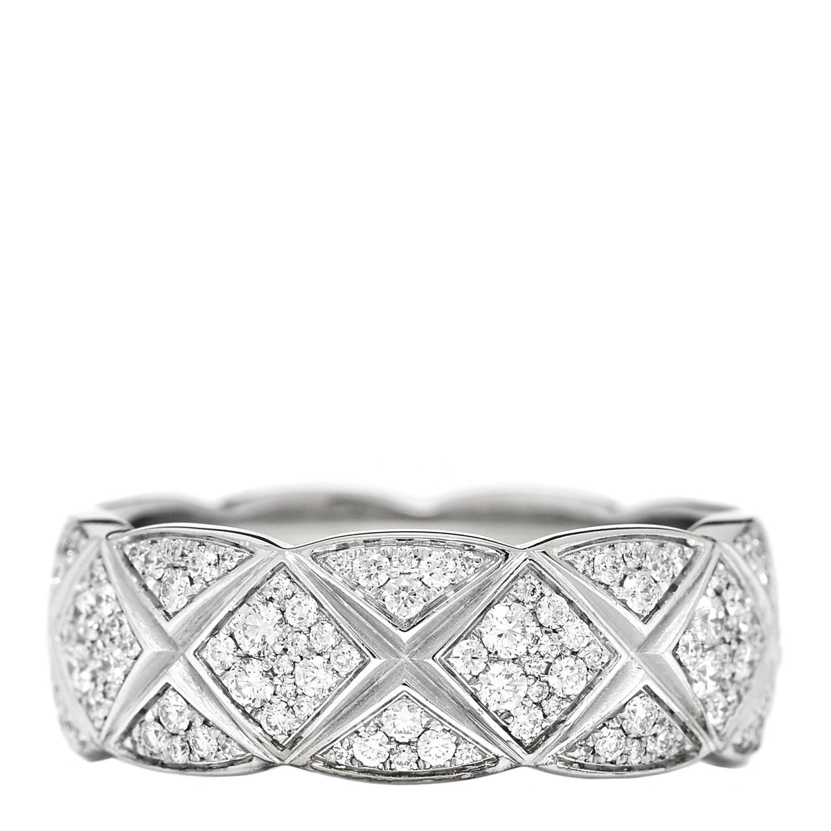18K White Gold Diamond Small Coco Crush Pave Ring 50 5.5
