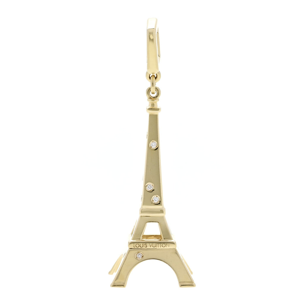 18K Yellow Gold Diamond Eiffel Tower Charm