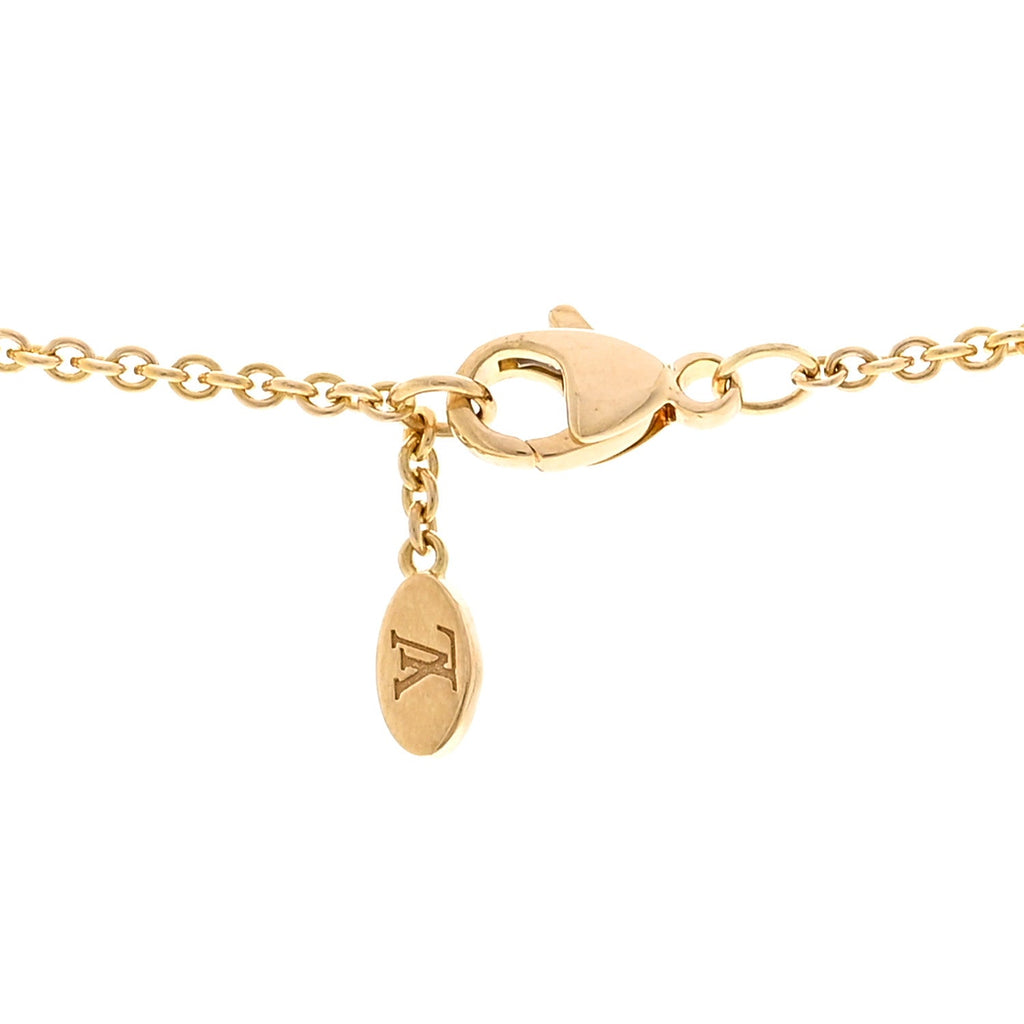 18K Yellow Gold Blue Titanium Small Les Gastons Tag Pendant Necklace