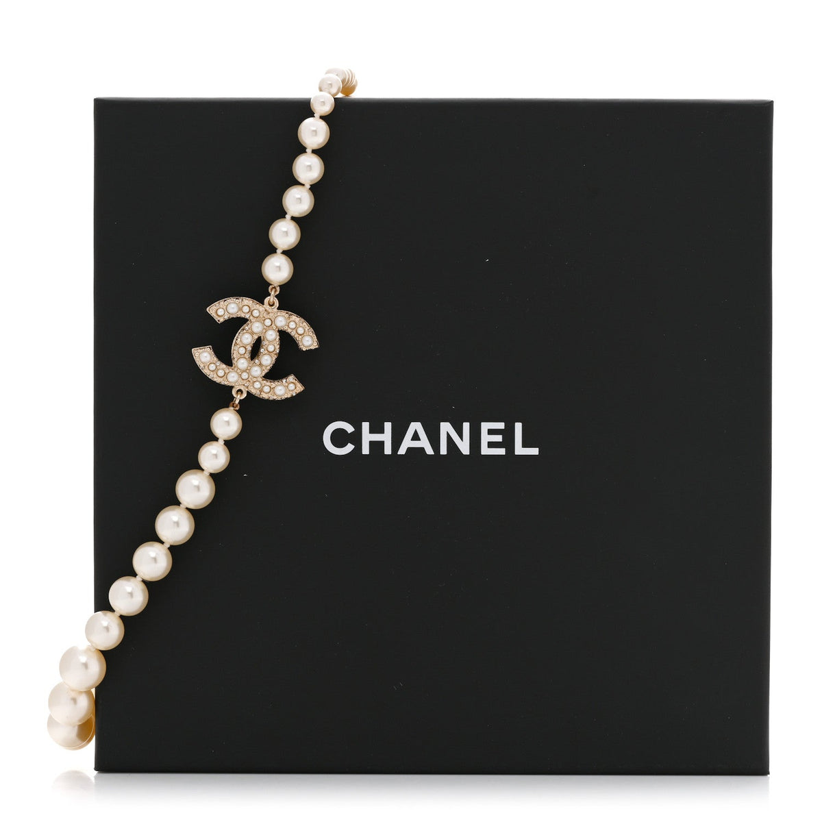 Pearl CC 100th Anniversary Necklace Light Gold
