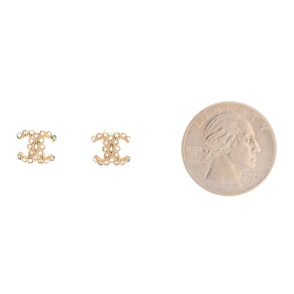 Crystal CC Earrings Gold