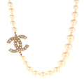 Pearl CC 100th Anniversary Necklace Light Gold
