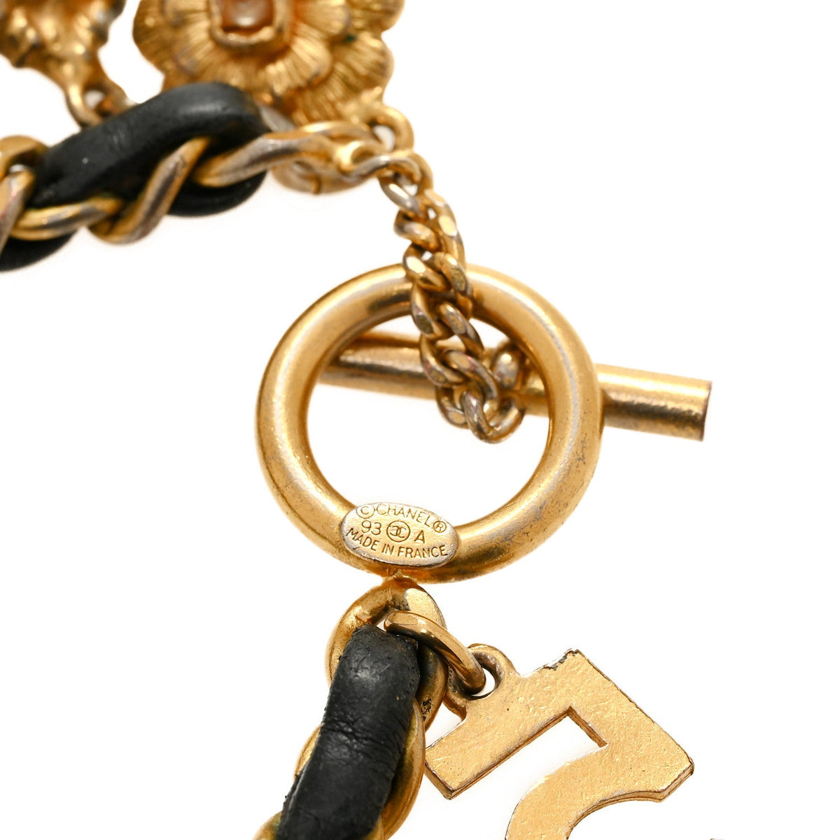 Metal Lambskin Lucky Charm Bracelet Gold