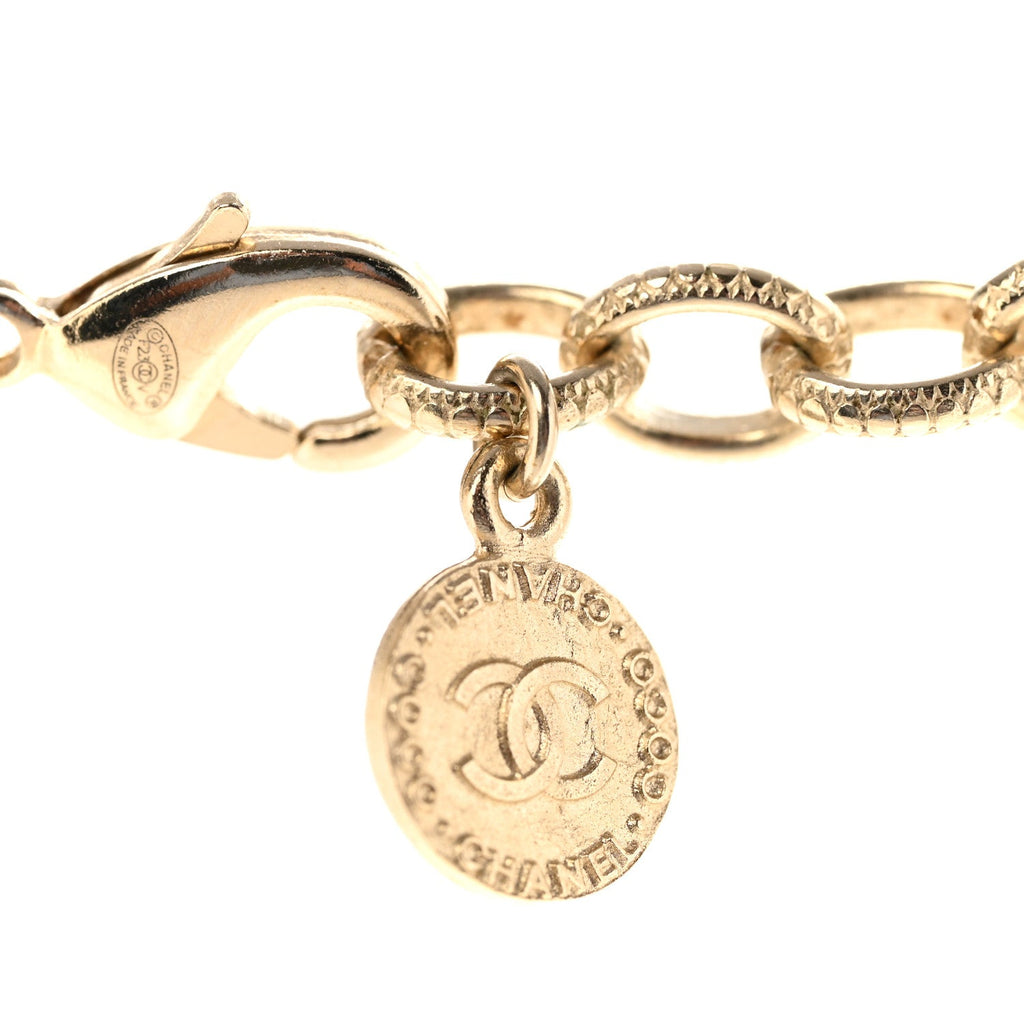 Pearl CC 100th Anniversary Necklace Light Gold