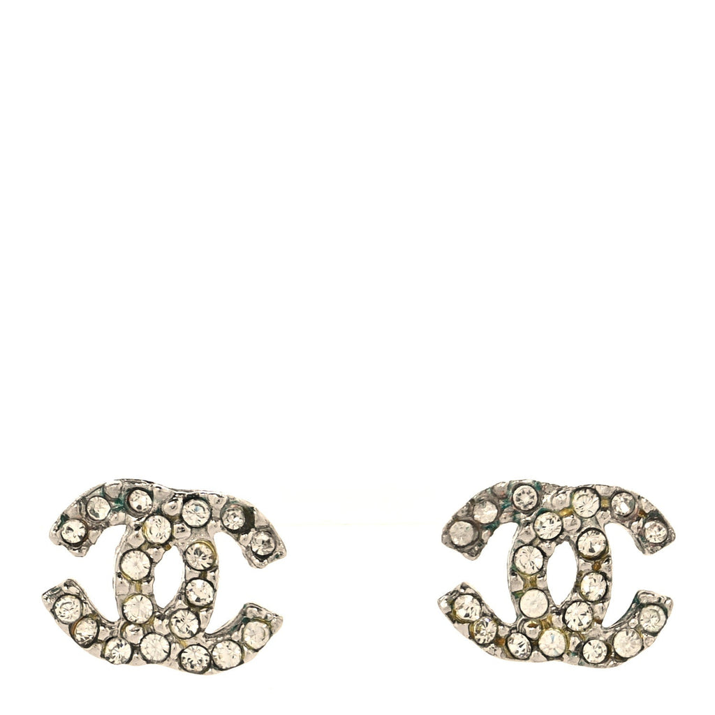 Crystal CC Earrings Silver