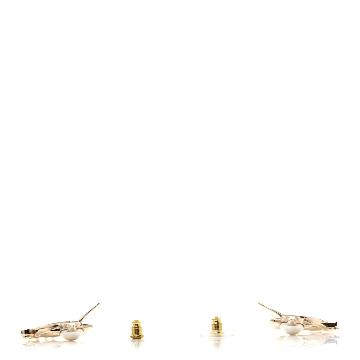 Pearl Logo Earrings Gold