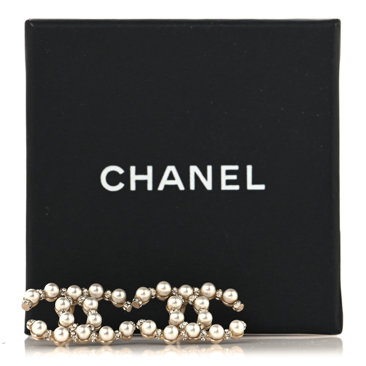 Pearl Crystal CC Earrings Gold