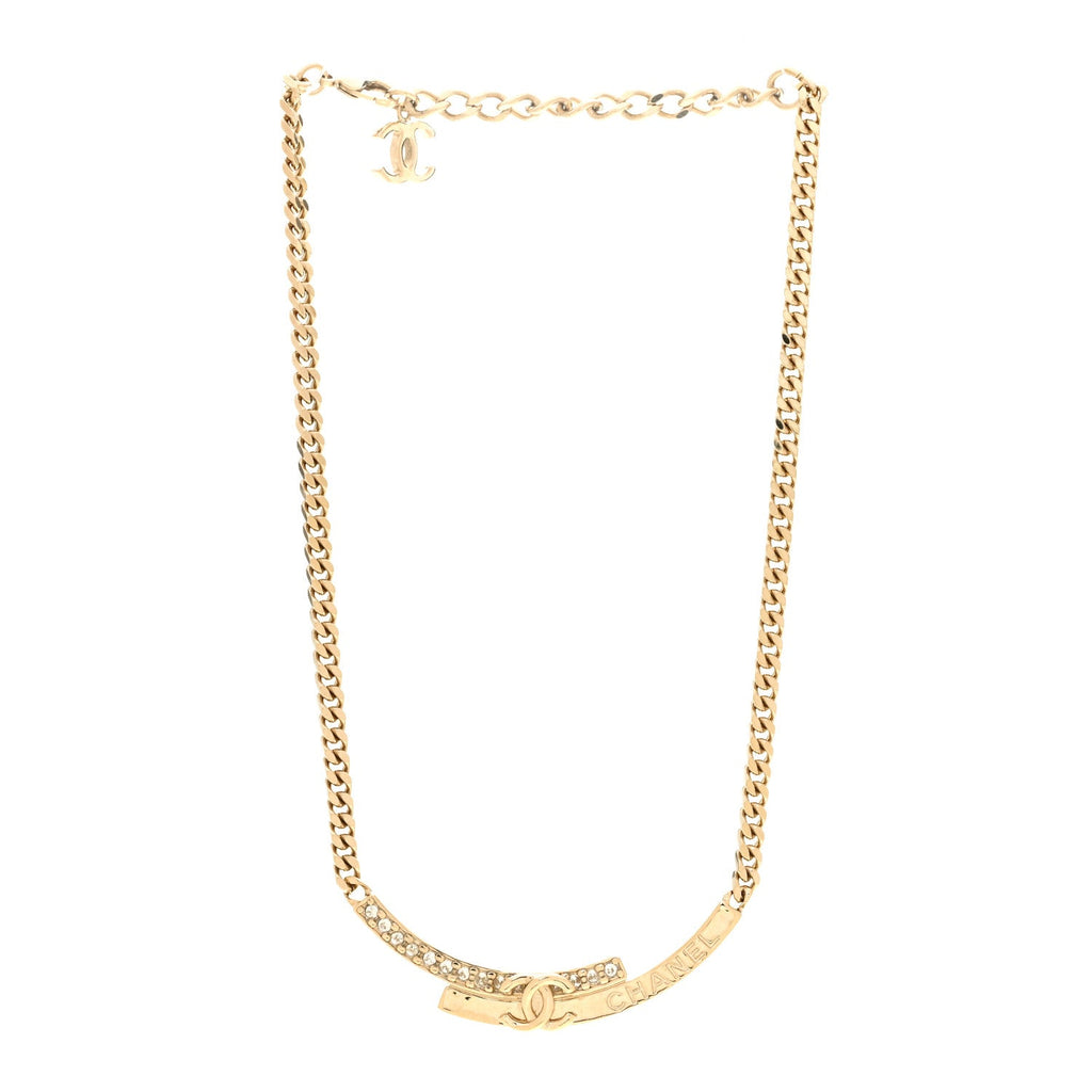 Crystal CC Choker Necklace Gold