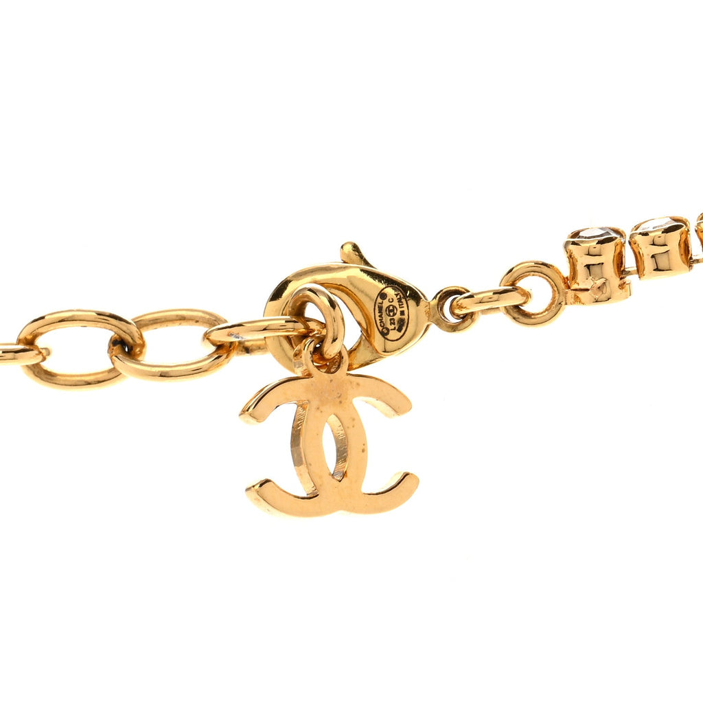 Metal Crystal CC Marquise Choker Gold