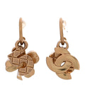 Metal Drop No 5 Clover CC Earrings Gold