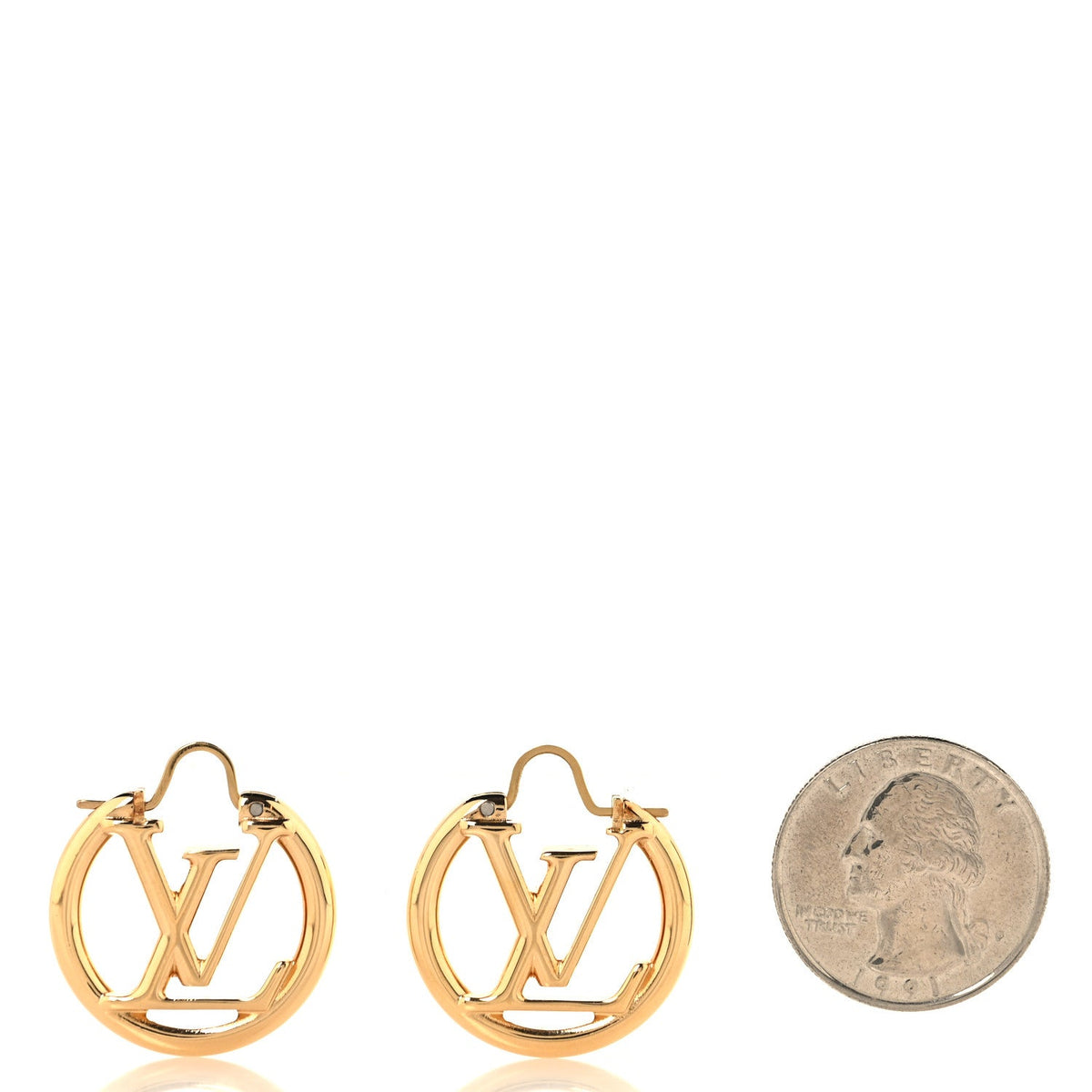 Metal Small Louise Hoop Earrings Gold