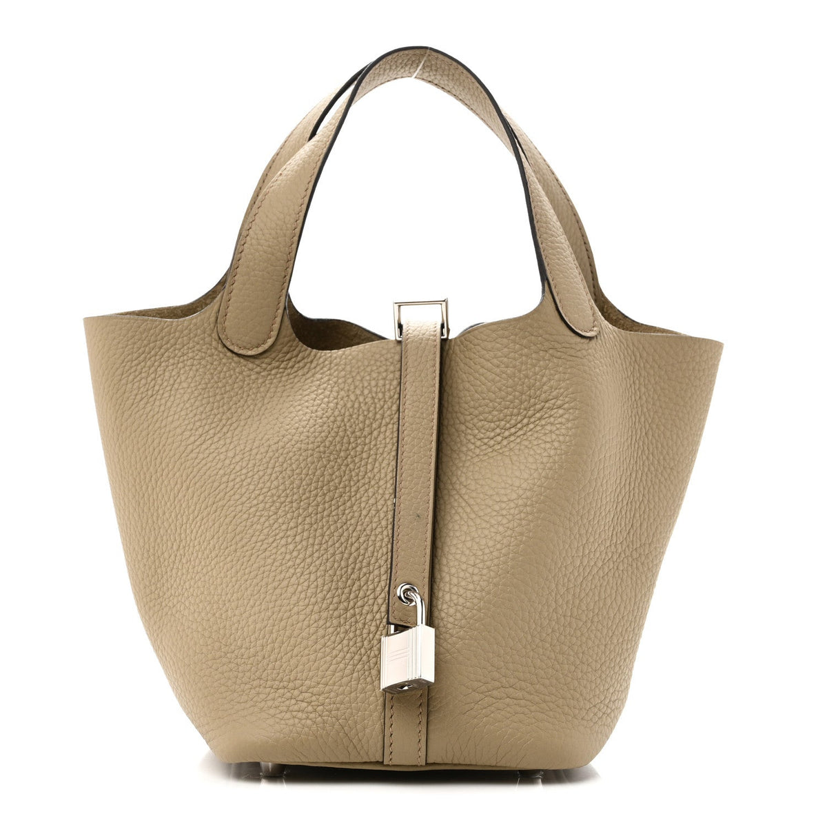 Taurillon Clemence Picotin Lock 18 PM Beige Marfa