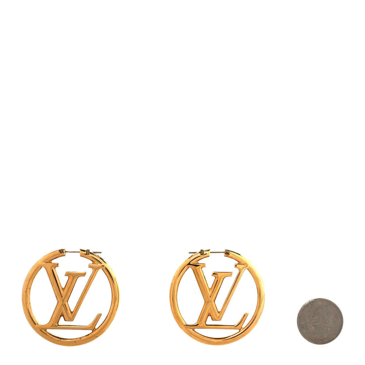 Metal Louise Hoop Earrings Gold