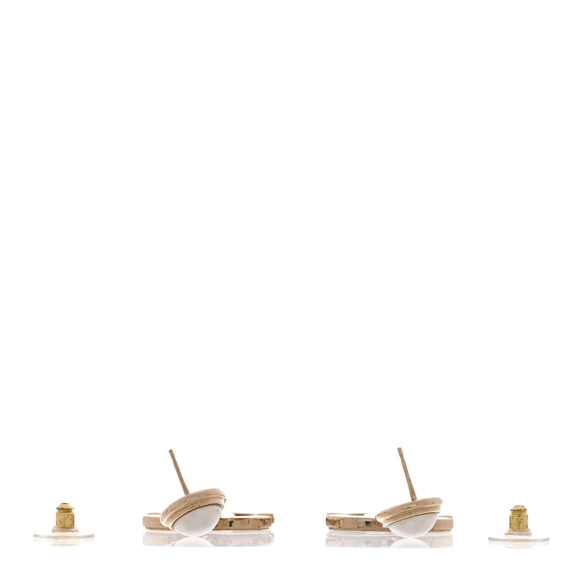 Pearl Enamel CC Drop Earrings Black