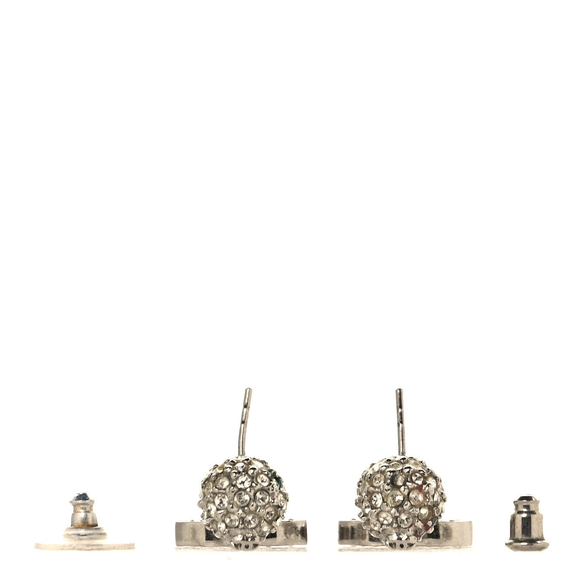 Crystal CC Drop Earrings Silver
