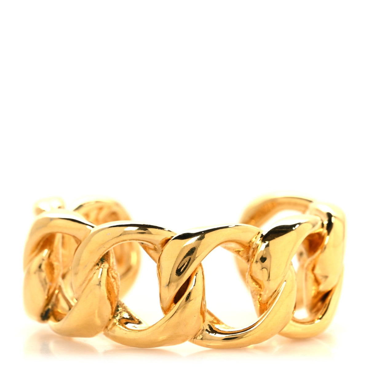 Metal Chain Link Cuff Bracelet Gold