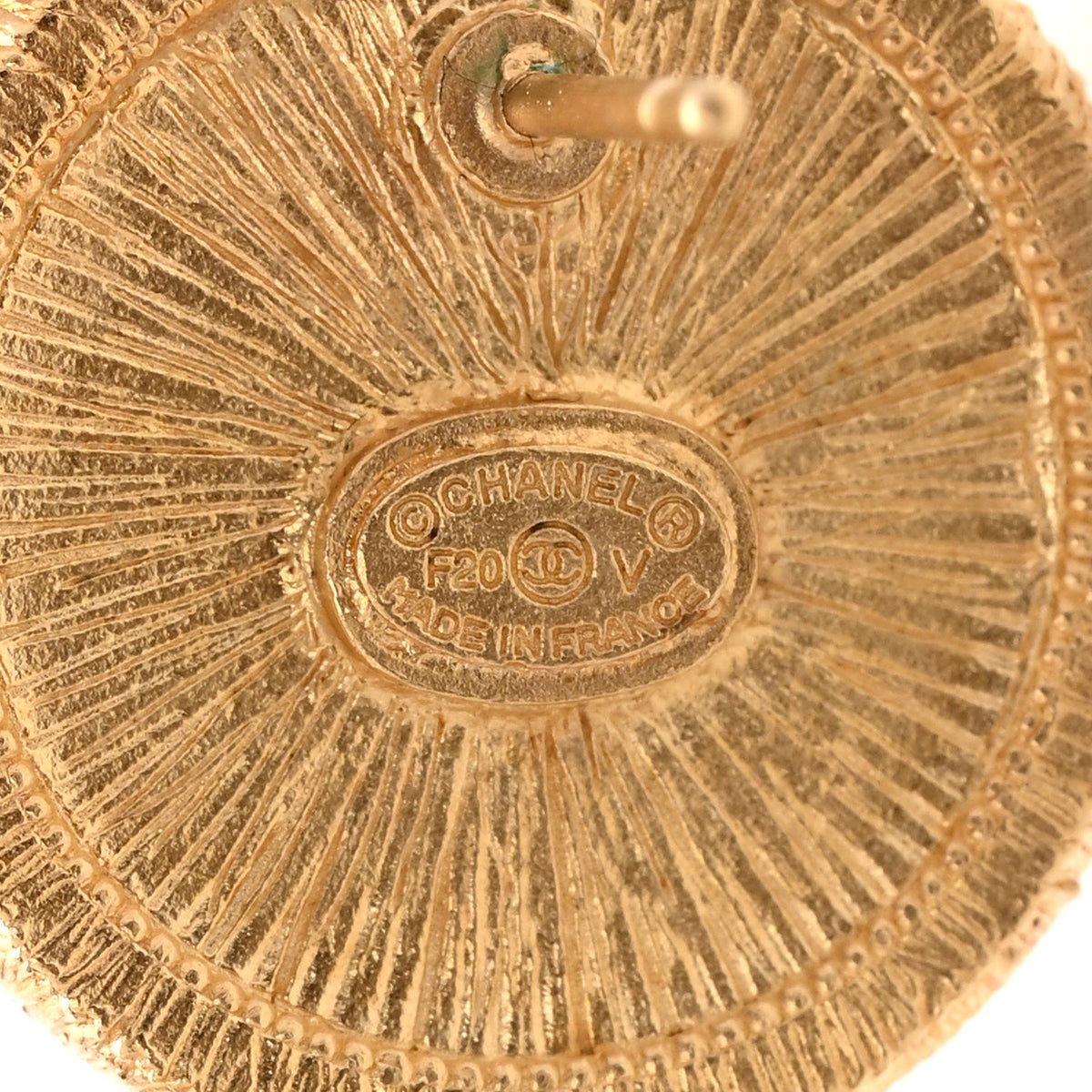 Pearl CC Tags Drop Earrings Gold