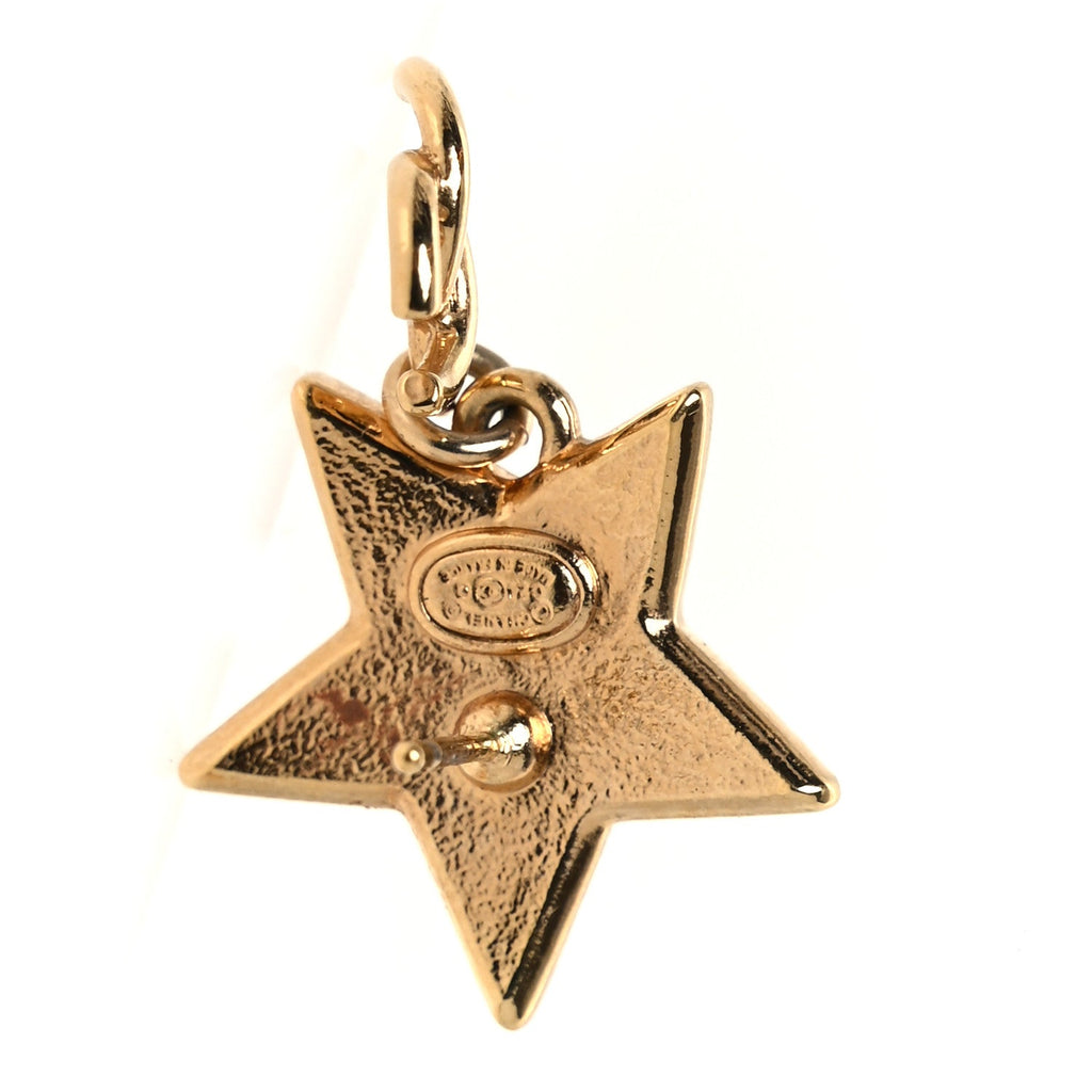 Metal Glitter Sparkle CC Star Drop Earrings Gold Navy Multicolor